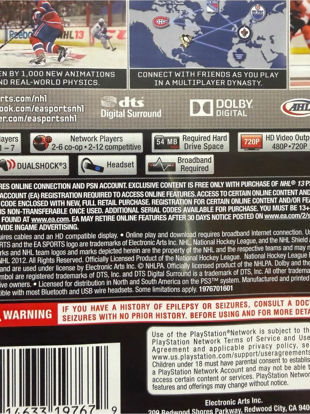 NHL 13 PS3 Video Game PlayStation 3 Hockey EA sports